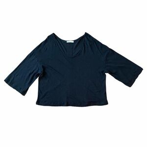 We The Free Black 3/4 Sleeve Linen Top - Size XL